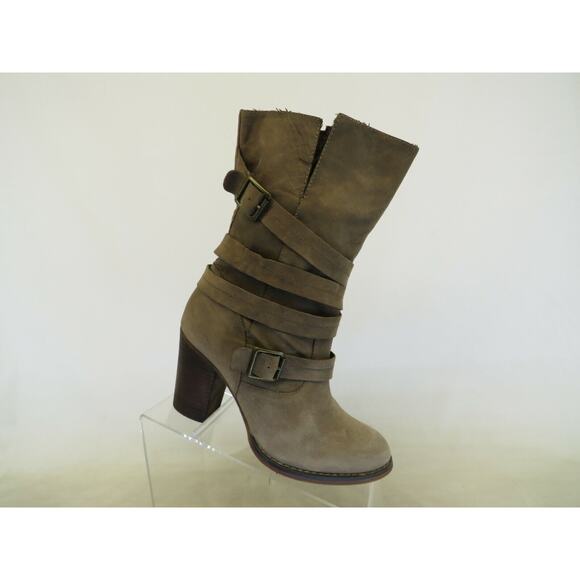 ALDO Womens Brown Leather Buckle Ankle Fashion Boots Booties Size 39 EUR - Picture 1 of 11